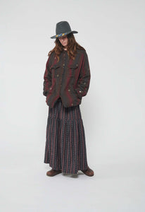 MATILDE LONG SKIRT INDUS W.BLACK/WINE