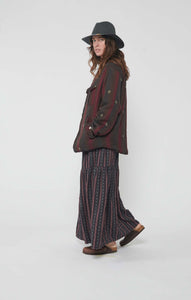 MATILDE LONG SKIRT INDUS W.BLACK/WINE