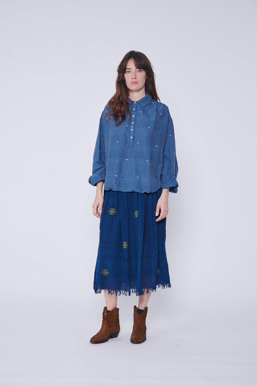 SANTA ROSALITA SKIRT KHADI INDIGO
