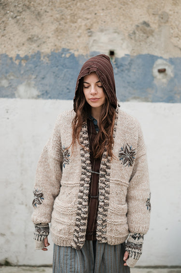 KIMONO WOOL CARDIGAN BEIGE
